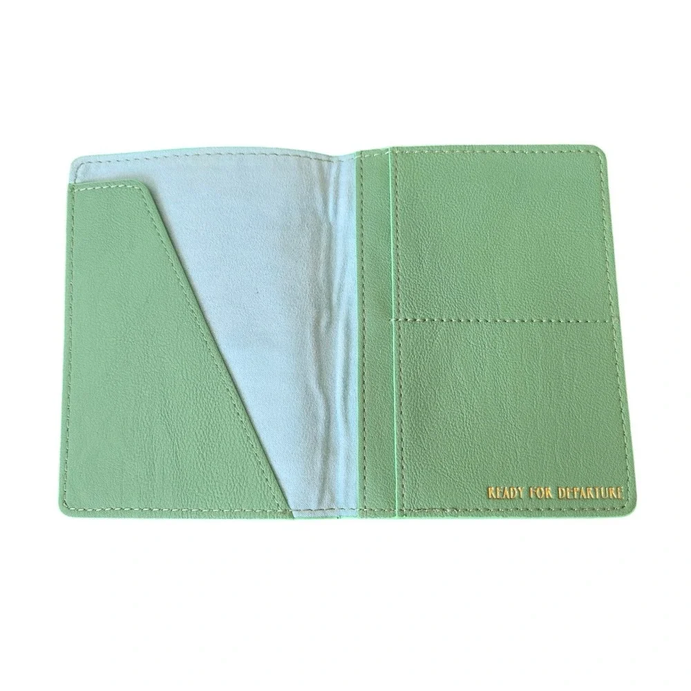 Anthropologie‎ Passport Card Holder Travel Vacation Striped Preppy Boho Green